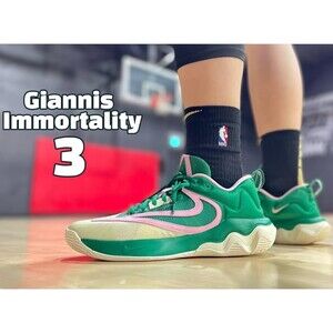 Nike Giannis Immortality 3 Basketball Shoes Green/Pink 7.5